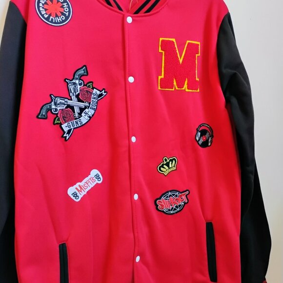 Men's large varsity style jacket with patches - Picture 5 of 6